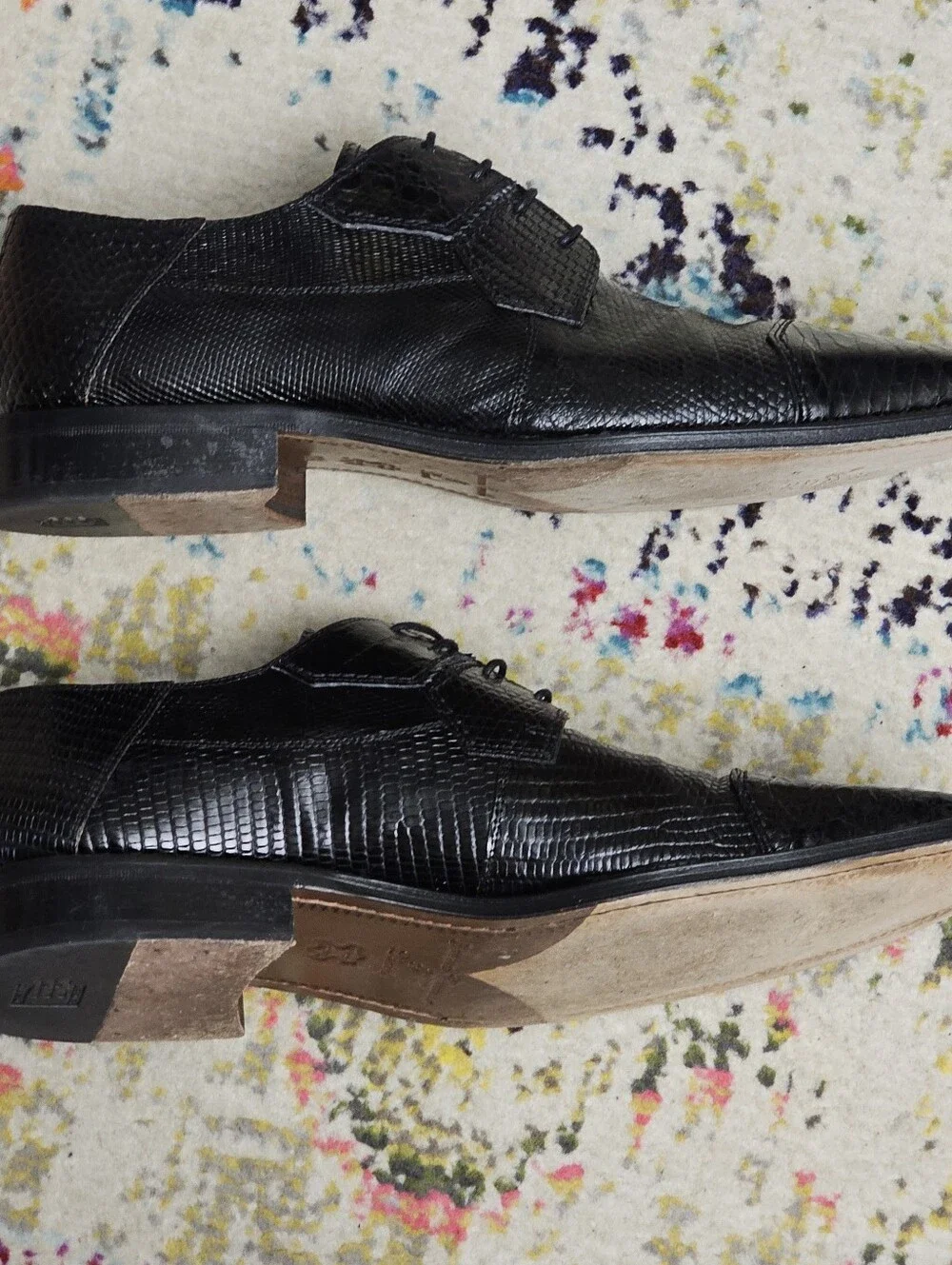 David Eden Joplin Oxfords Men's Size 11.5 Crocodile & Lizard Skin Dress Shoes